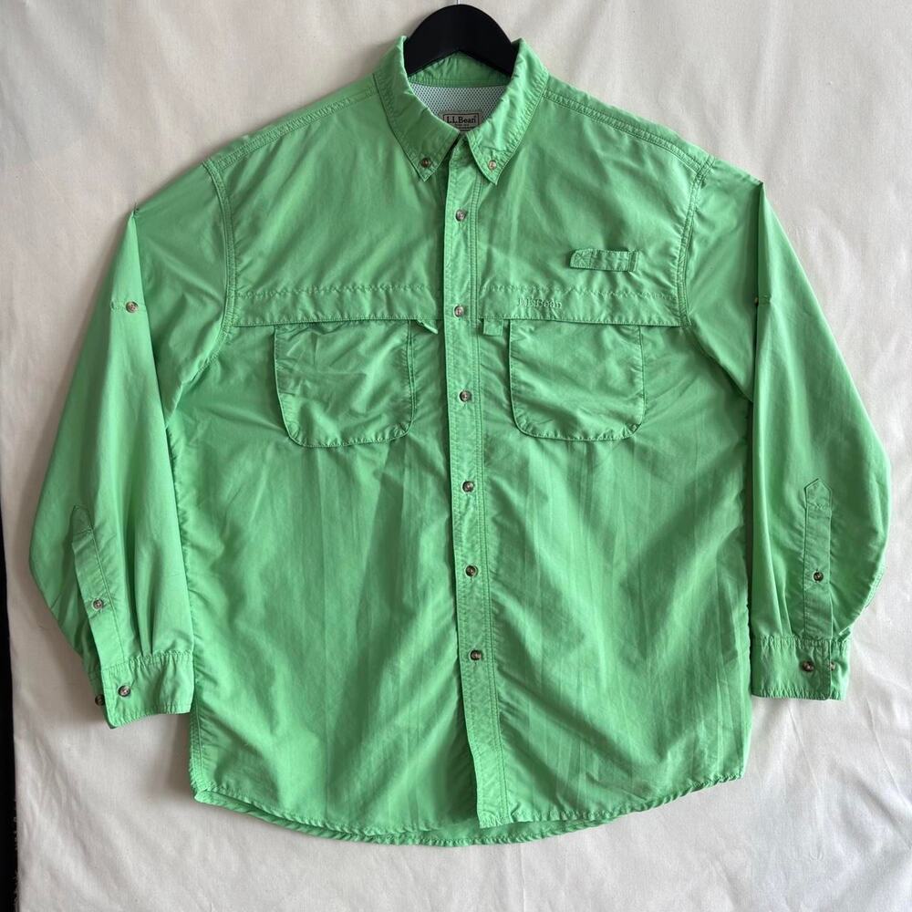 VTG 2000s L.L.Bean Mens Outdoors Utility Shirt Green Gorpcore - Size L